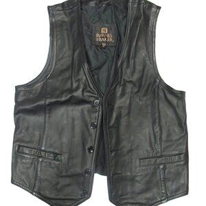 Byrnes & Baker Men's  Vintage 100% Leather Vest Biker Cut Size 42